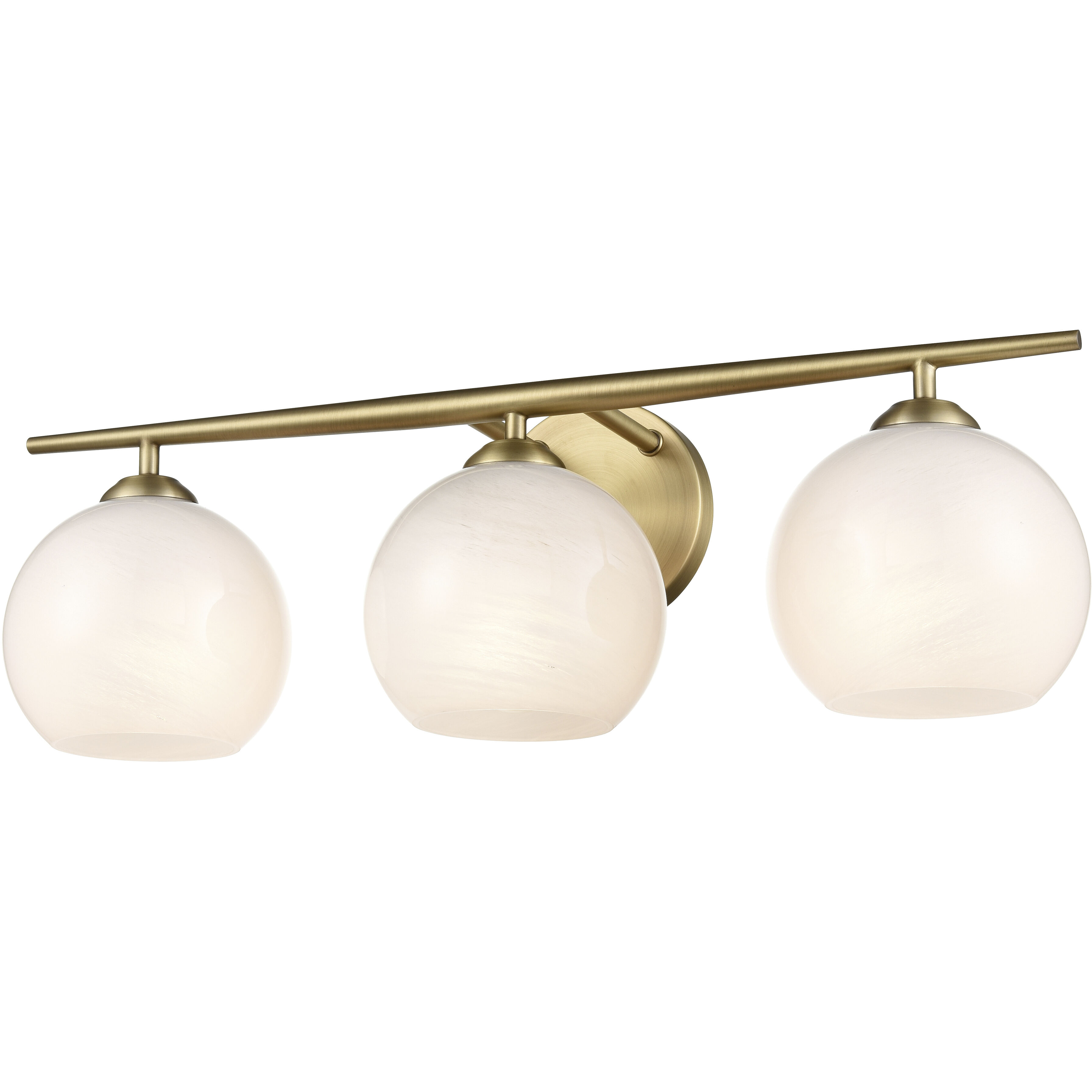 Kimorra 3 Light 24 inch Vintage Brass Bathroom Vanity Light Wall Light